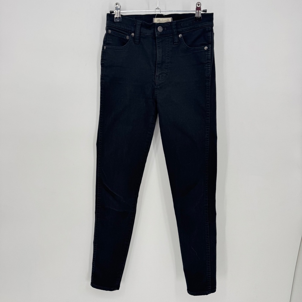 Madewell 10" High‎ Riser Skinny Skinny Jeans Black Ankle Denim Casual Size 25